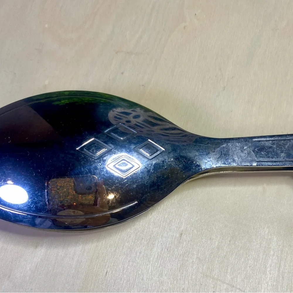 Pampered Chef Large Stainless‎ Double Spoon Serving Tongs